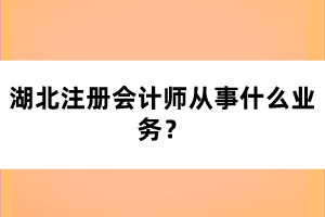 湖北注冊(cè)會(huì)計(jì)師從事什么業(yè)務(wù)？