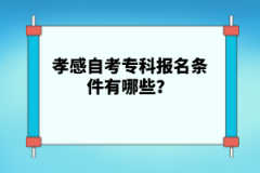 孝感自考?？茍?bào)名條件有哪些？